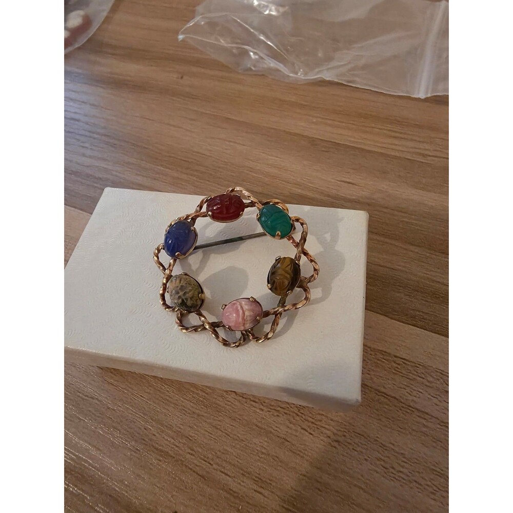 Vintage scarab brooch